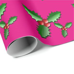 Cadeau Papier d'emballage de houx de vacances