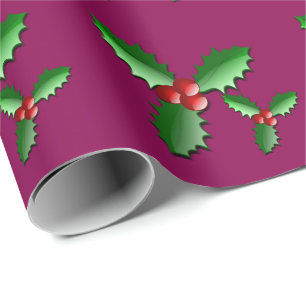 Cadeau Papier d'emballage de houx de vacances