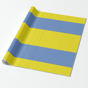 Cadeau Papier d'emballage de jaune et de bleu de ciel