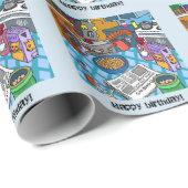 Cadeau Papier d'emballage de joyeux anniversaire (Coin rond)