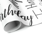 Cadeau Papier d'emballage de joyeux anniversaire (Coin rond)