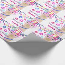 Papier d'emballage de joyeux anniversaire de diva