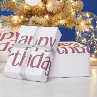 Cadeau Papier d'emballage de joyeux anniversaire en bronz