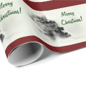 Cadeau Papier d'emballage de Joyeux Noël de train de (Coin rond)