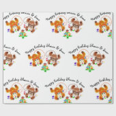 Cadeau Papier d'emballage de jumeaux d'anniversaire (Plat)