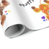 Cadeau Papier d'emballage de jumeaux d'anniversaire (Coin rond)