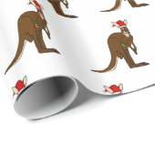 Cadeau Papier d'emballage de kangourou de Noël (Coin rond)