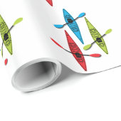 Cadeau papier d'emballage de kayak (Coin rond)