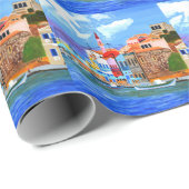 Cadeau Papier d'emballage de la côte grecque (Coin rond)