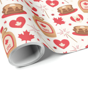 Cadeau Papier d'emballage de la fête du Canada
