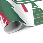 Cadeau papier d'emballage de la forêt de noël (Coin rond)