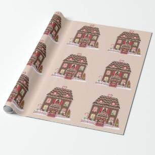Cadeau papier d'emballage de la maison en pain d'épices