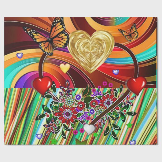 Cadeau Papier d'emballage de la Saint-Valentin (Plat)