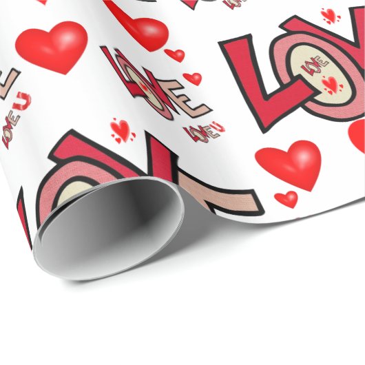 Cadeau Papier d'emballage de la Saint-Valentin (Coin rond)