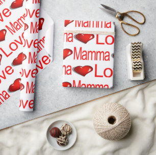 Cadeau Papier d'emballage de la Saint-Valentin Amour Mamm