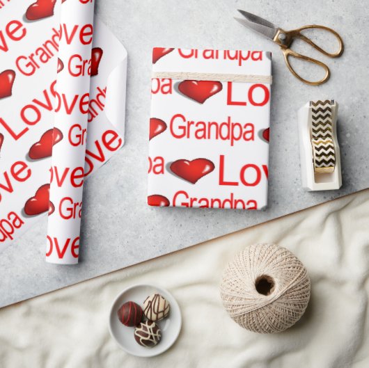 Cadeau Papier d'emballage de la Saint-Valentin Amour Papi (Artisanat)