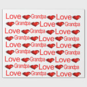 Cadeau Papier d'emballage de la Saint-Valentin Amour Papi (Plat)
