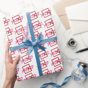 Cadeau Papier d'emballage de la Saint-Valentin cœur XOXO