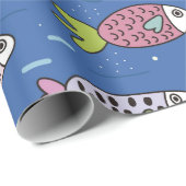 Cadeau papier d'emballage de la vie marine (Coin rond)