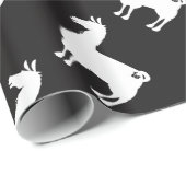 Cadeau Papier d'emballage de lama blanc (Coin rond)