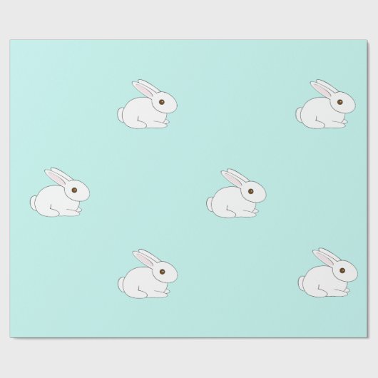 Cadeau Papier d'emballage de lapin blanc (Plat)