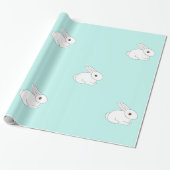 Cadeau Papier d'emballage de lapin blanc (Déroulé)