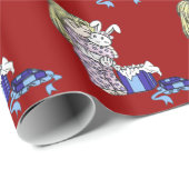 Cadeau Papier d'emballage de lapin de Noël (Coin rond)