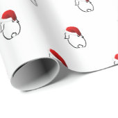 Cadeau Papier d'emballage de lapin de Père Noël (Coin rond)