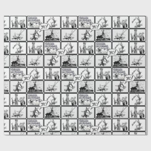 Cadeau Papier d'emballage de lapin de scènes méchantes 