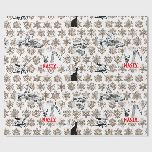 Cadeau Papier d'emballage de lapin de thème méchant de (Plat)