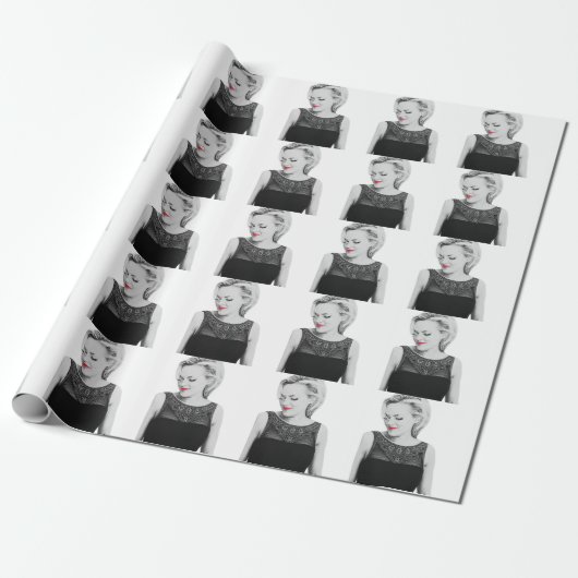 Cadeau Papier d'emballage de lèvres rouges (Déroulé)