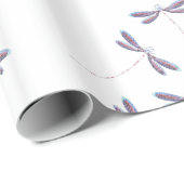 Cadeau papier d'emballage de libellules en vol (Coin rond)