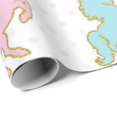 Cadeau Papier d'emballage de licorne en pastel (Coin rond)