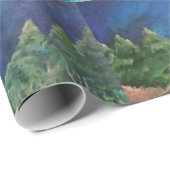 Cadeau Papier d'emballage de loup d'hurlement (Coin rond)