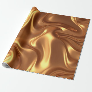 Cadeau Papier d'emballage de luxe en soie dorée liquide