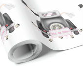 Cadeau Papier d'emballage de M. ET de MME JUST MARRIED (Coin rond)