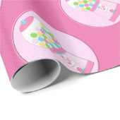Cadeau Papier d'emballage de machine rose de Bubblegum (Coin rond)