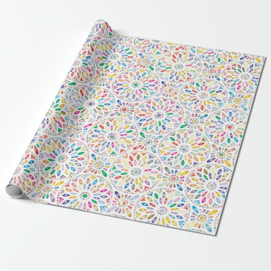 Cadeau Papier d'emballage de mandala coloré (Déroulé)