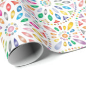 Cadeau Papier d'emballage de mandala coloré (Coin rond)