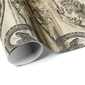 Cadeau Papier d'emballage de manuscrit de méduse (Coin rond)