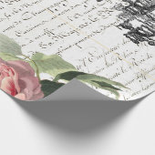 Cadeau Papier d'emballage de manuscrit floral d'abeille (Coin)