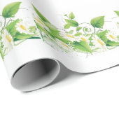 Cadeau Papier d'emballage de marguerites (Coin rond)