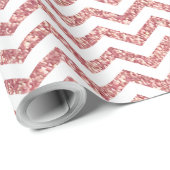 Cadeau Papier d'emballage de mariage à chevron pailleté o (Coin rond)
