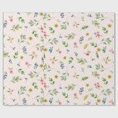 Cadeau Papier d'emballage de mariage floral d'aquarelle (Plat)