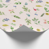 Cadeau Papier d'emballage de mariage floral d'aquarelle (Coin)