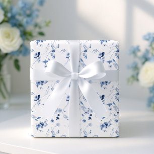 Cadeau Papier d'emballage de mariage floral en beaux-arts