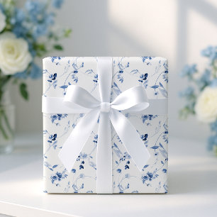 Cadeau Papier d'emballage de mariage floral en beaux-arts