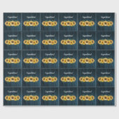 Cadeau Papier d'emballage de mariage tournesol bleu rusti (Plat)