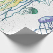 Cadeau Papier d'emballage de méduses d'aquarelle (Coin)