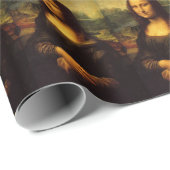 Cadeau Papier d'emballage de Mona Lisa de Leonardo da (Coin rond)